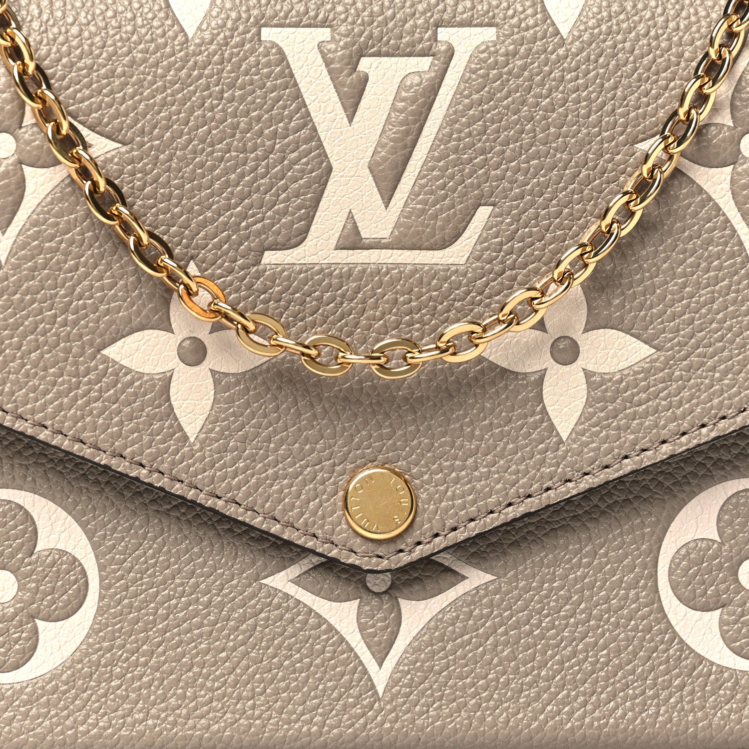 Louis Vuitton Empreinte Monogram Giant Felicie Pochette Tourterelle Creme 8 of 11
