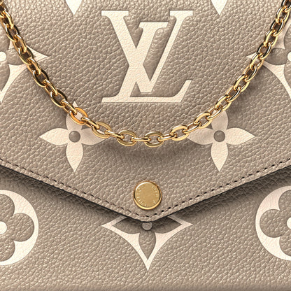 Louis Vuitton Empreinte Monogram Giant Felicie Pochette Tourterelle Creme 8 of 11