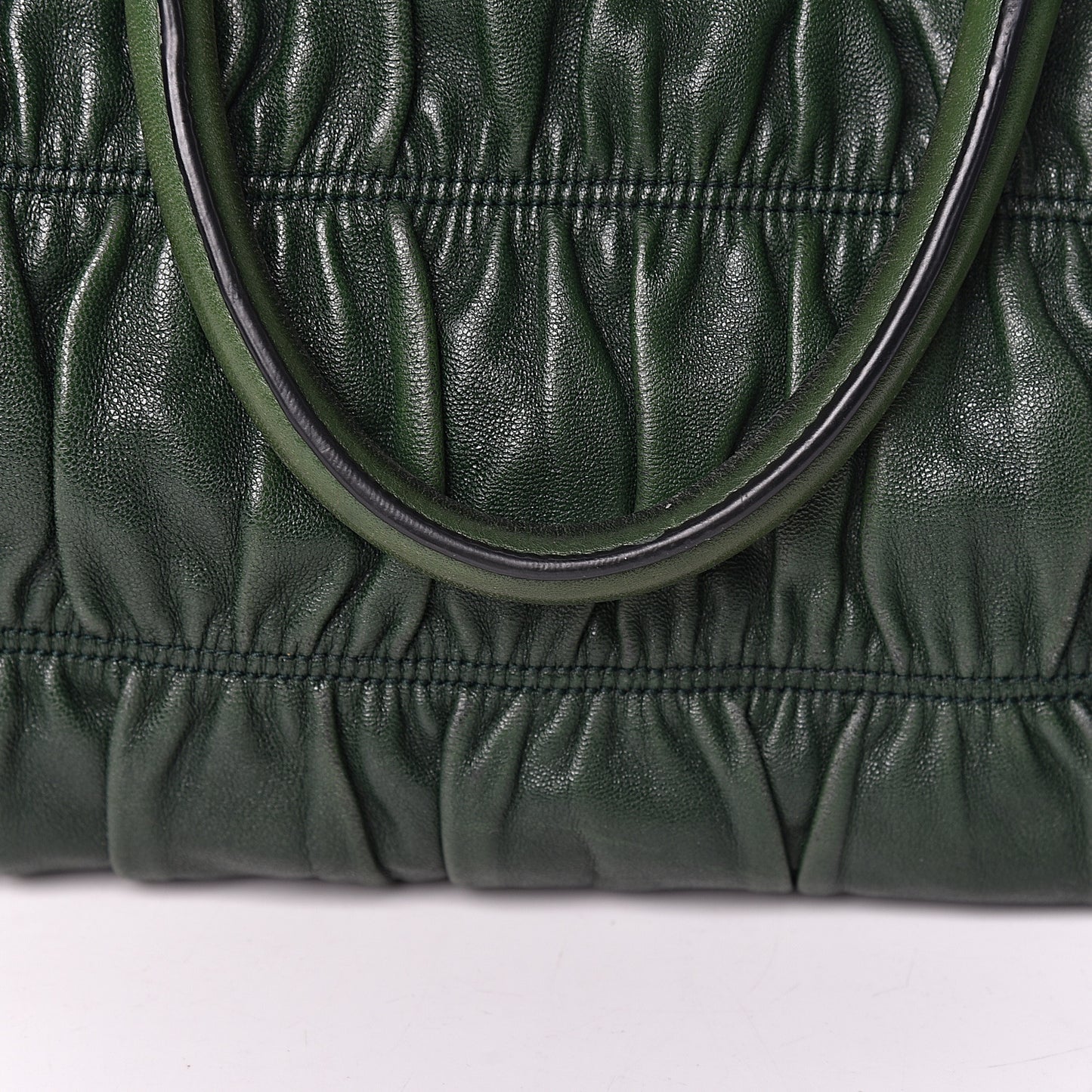 Nappa Gaufre Double Zip Tote Green