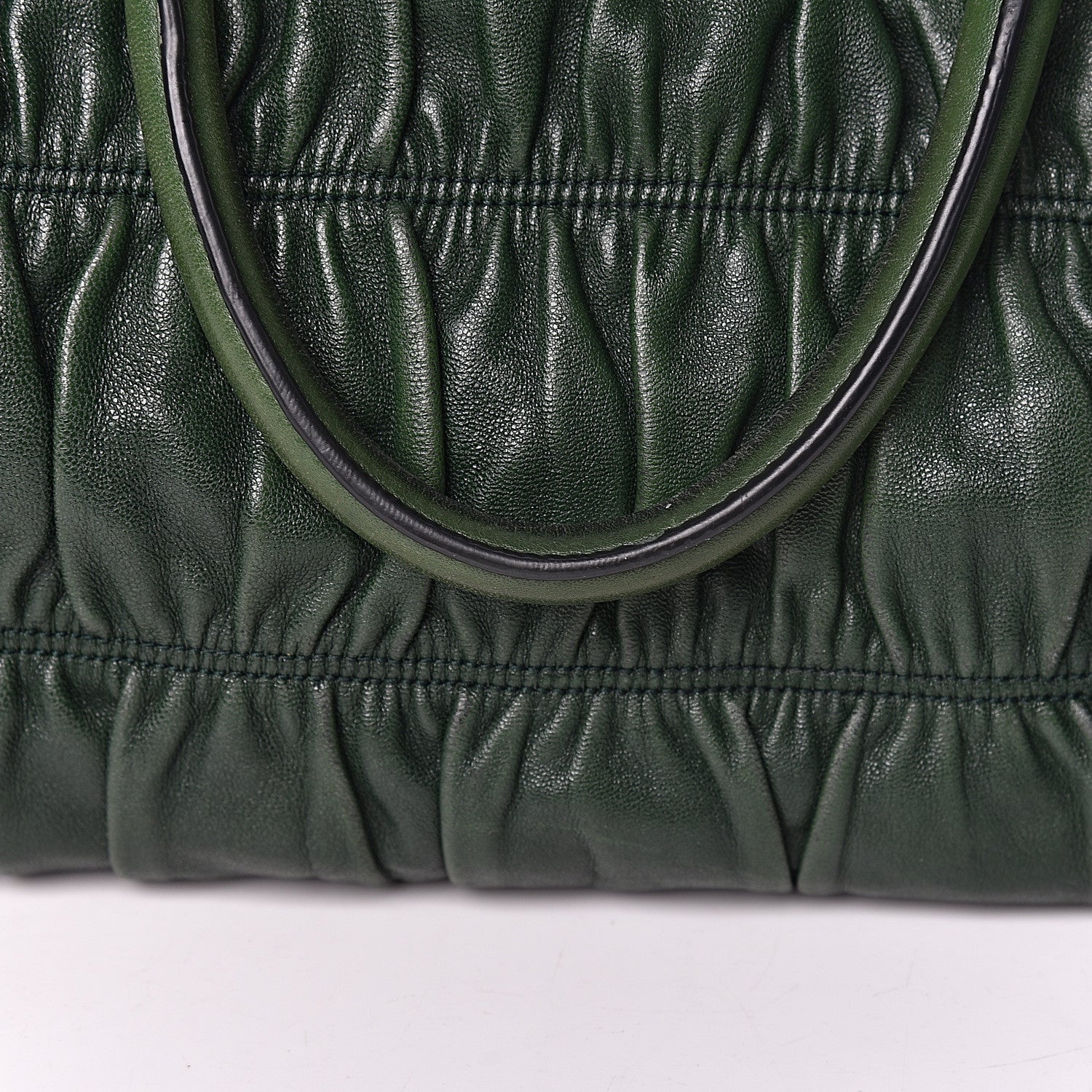 Prada Nappa Gaufre Double Zip Tote Green 18 of 22