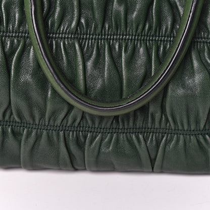 Prada Nappa Gaufre Double Zip Tote Green 18 of 22