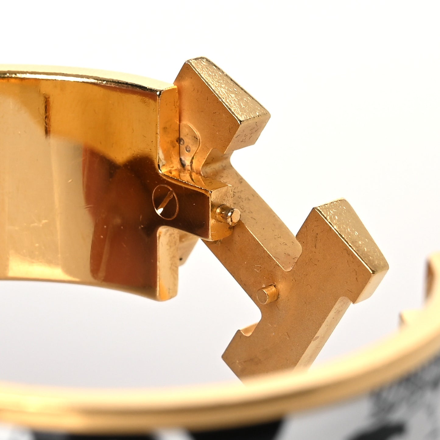 Enamel Printed Wide Panoplie Equestre Clic H Bracelet PM Positif Negatif