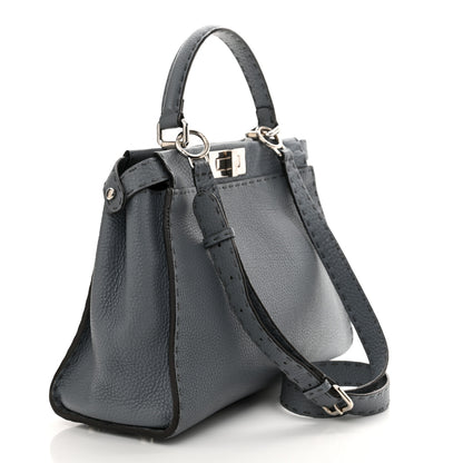 Fendi Cuoio Romano Selleria Bi-Color Medium Peekaboo Iconic Satchel Nube Bordeaux 3 of 11