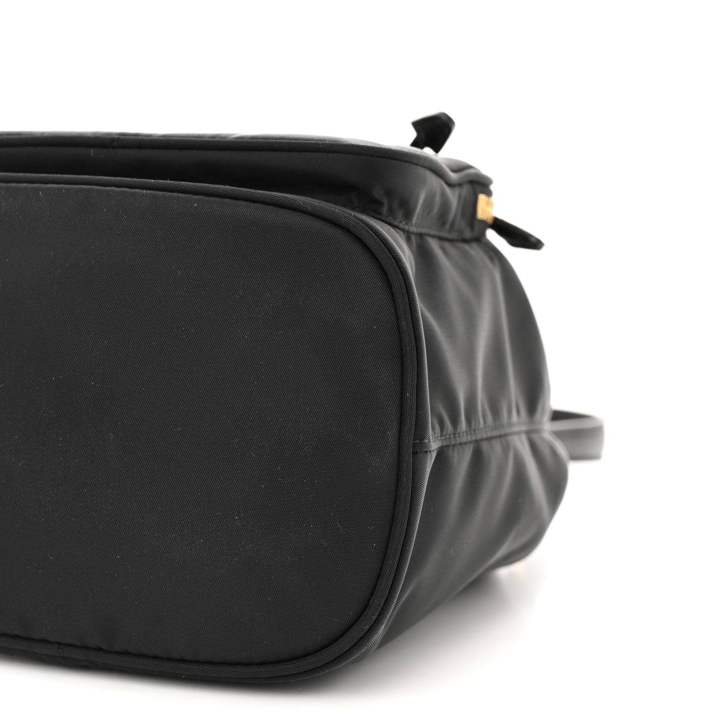 Saffiano Tessuto Nylon Mini Bucket Crossbody Bag Black