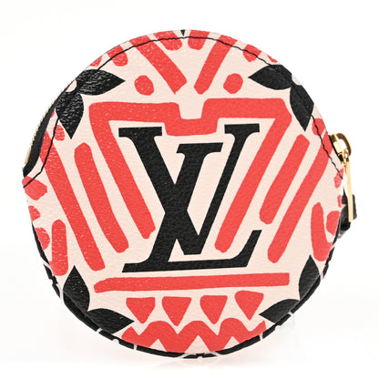 Louis Vuitton Monogram Giant Crafty Round Coin Purse Creme Rouge 3 of 9