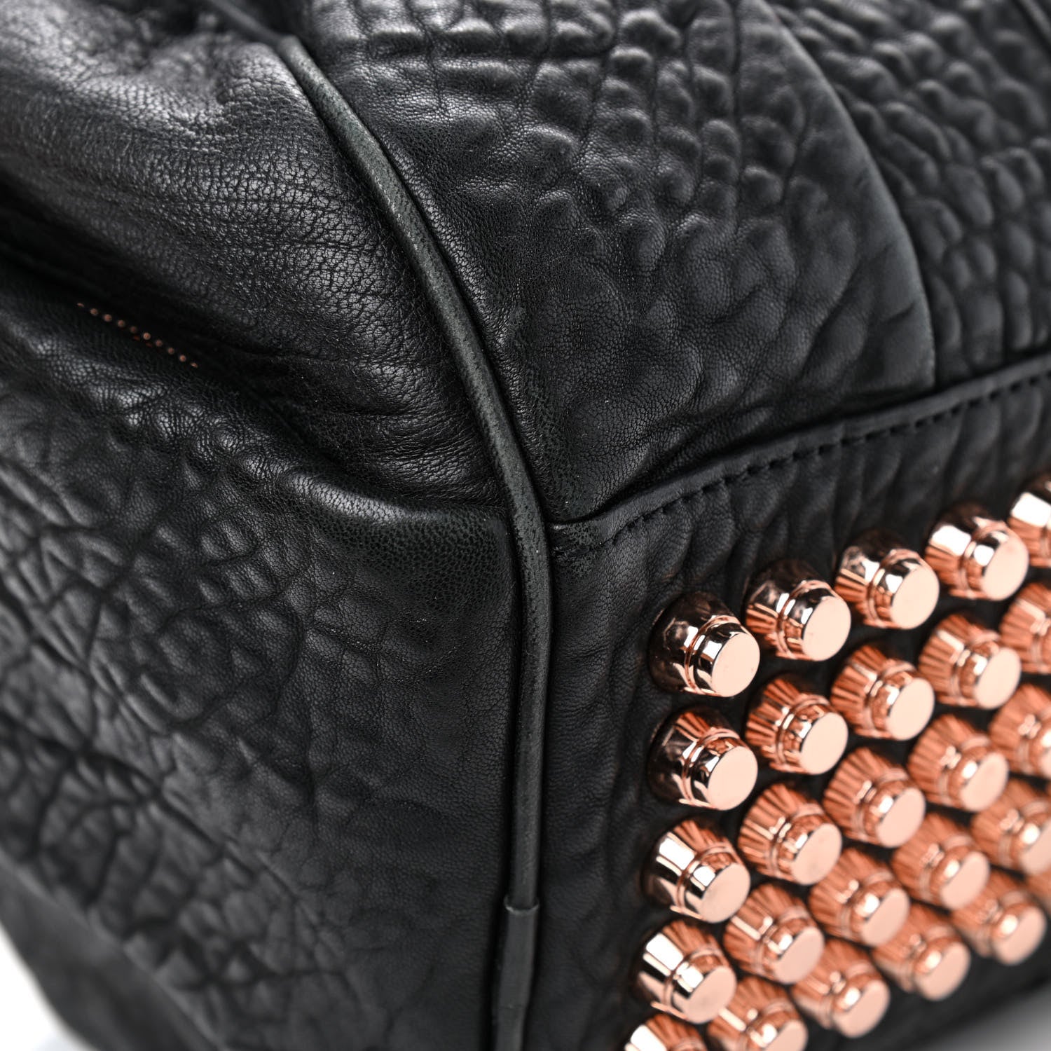 Alexander Wang Pebbled Lambskin Rocco Black Rose Gold Hardware 10 of 14