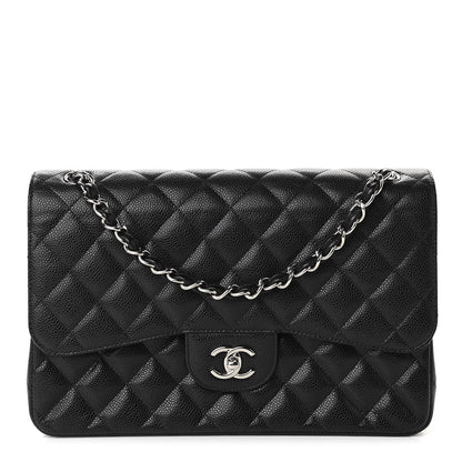 Chanel Caviar Quilted Jumbo Double Flap Black 1 of 15
