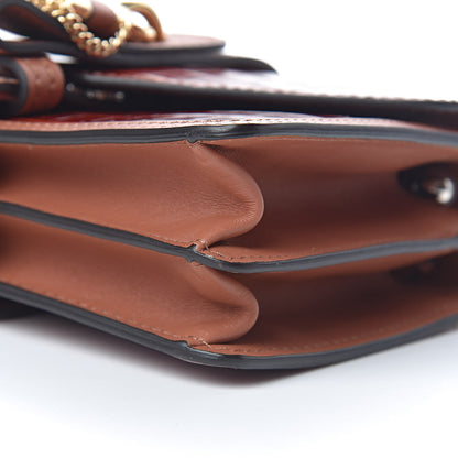 Chloe Calfskin Crocodile Embossed Aby Chain Shoulder Bag Chestnut Brown 9 of 10