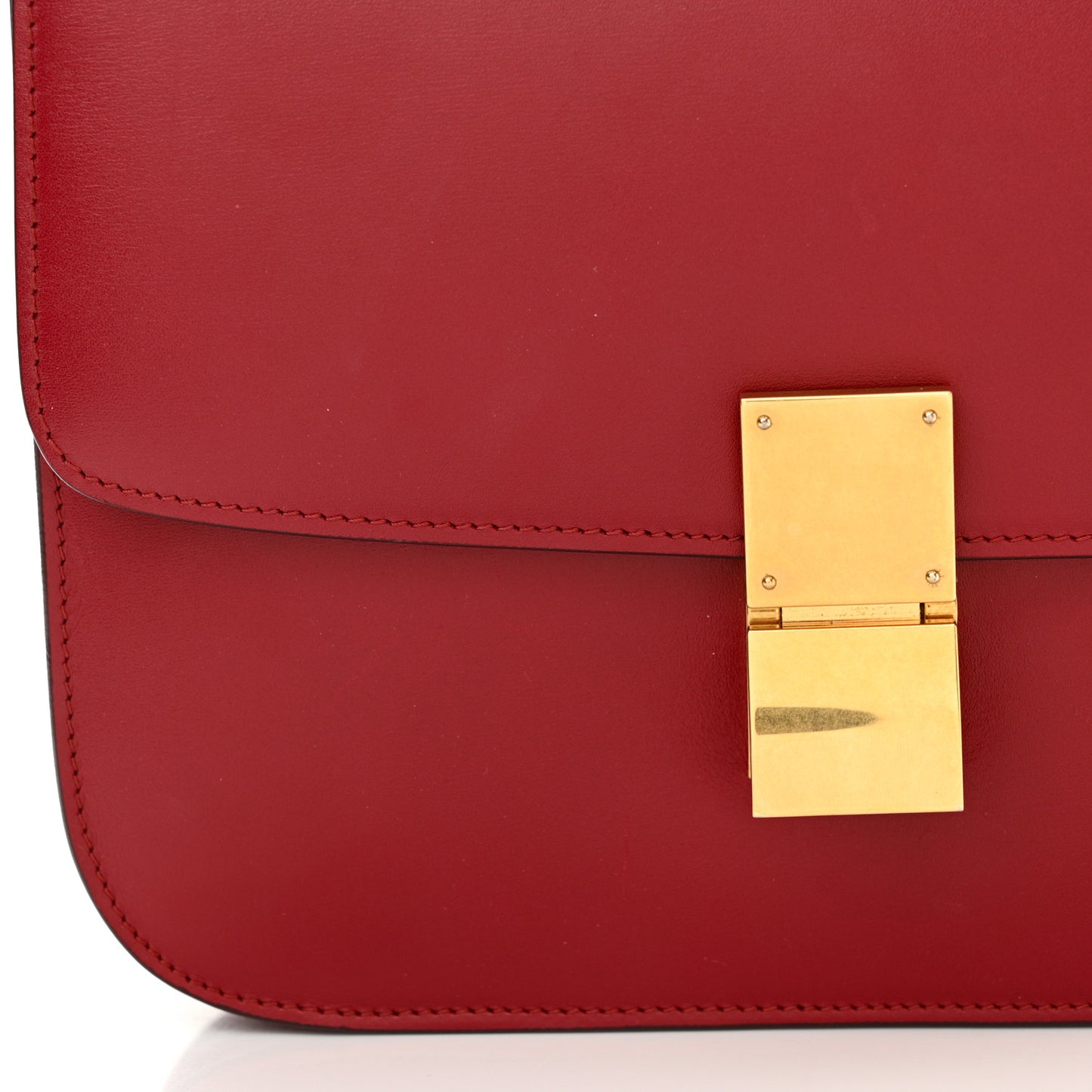 Box Calfskin Medium Classic Box Flap Bag Red