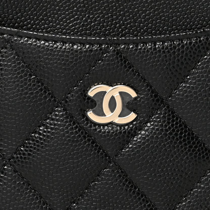 Chanel Caviar Quilted Zip Card Holder Wallet Black 8 of 9