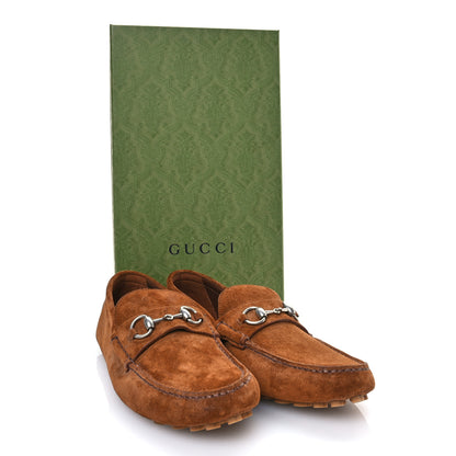 Gucci Suede Mens Horsebit Driver Loafers 9.5 Brown 9 of 9