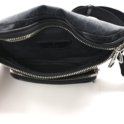 Gucci GG Supreme Monogram Textured Calfskin Retro Interlocking G Belt Bag Black 5 of 8
