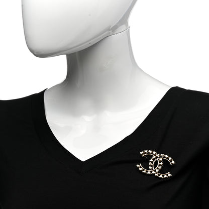 Chanel Metal CC Heart Brooch Gold 2 of 5