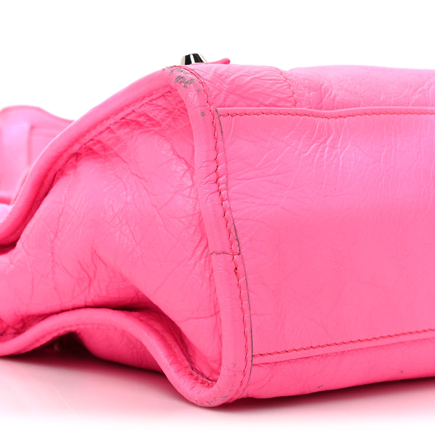 Agneau Classic Silver Hardware S City Rose Fluo