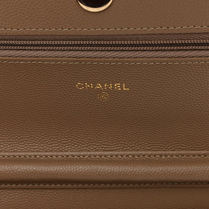 Chanel Caviar Quilted Wallet On Chain WOC Dark Beige 6 of 11