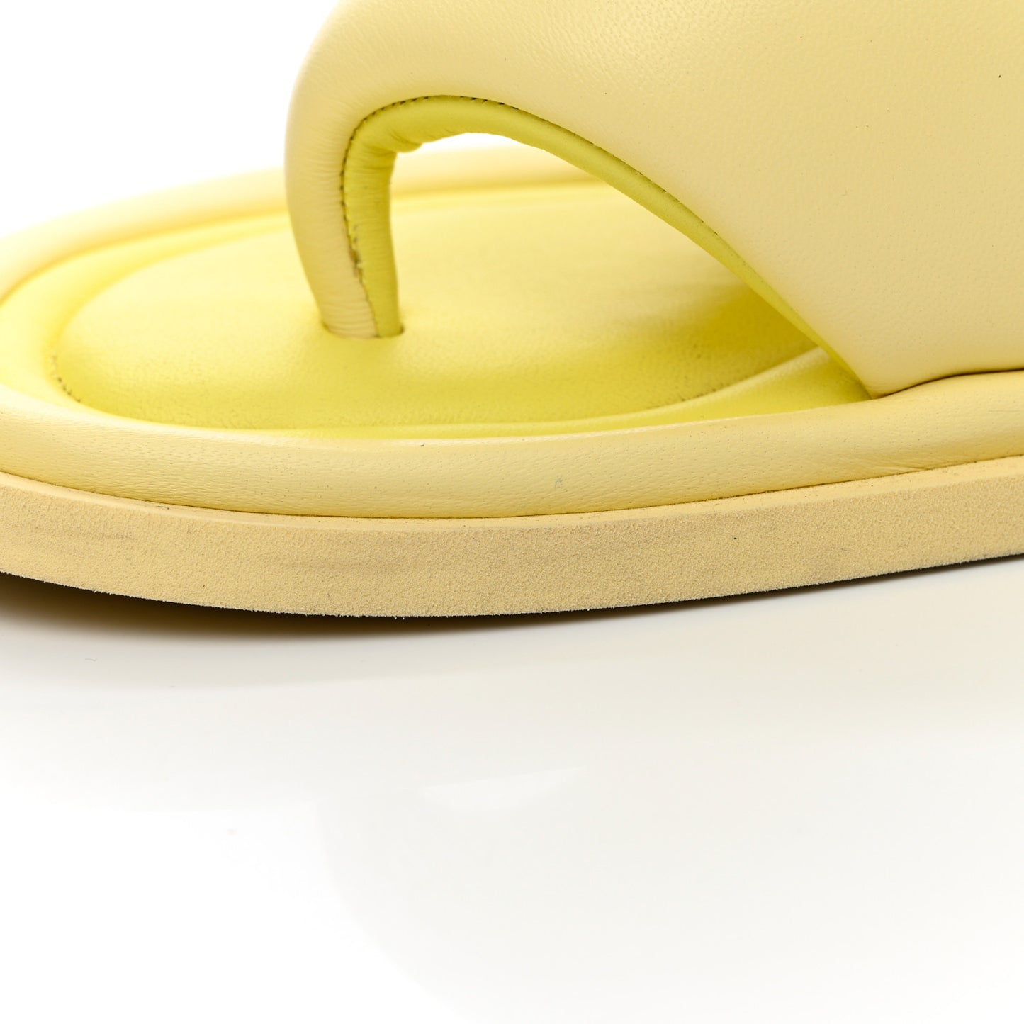 Lambskin CC Thong Sandals 40 Yellow