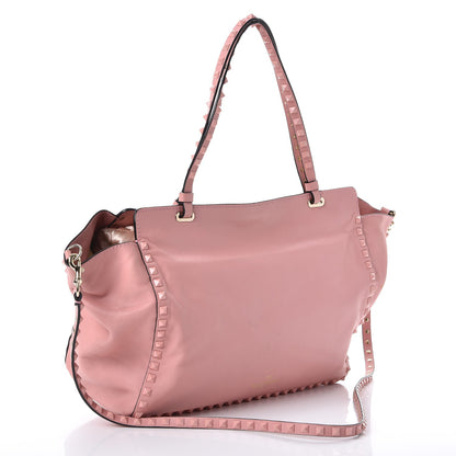 Valentino Garavani Calfskin Monochrome Medium Rockstud Tote Pop Gardenia 3 of 9