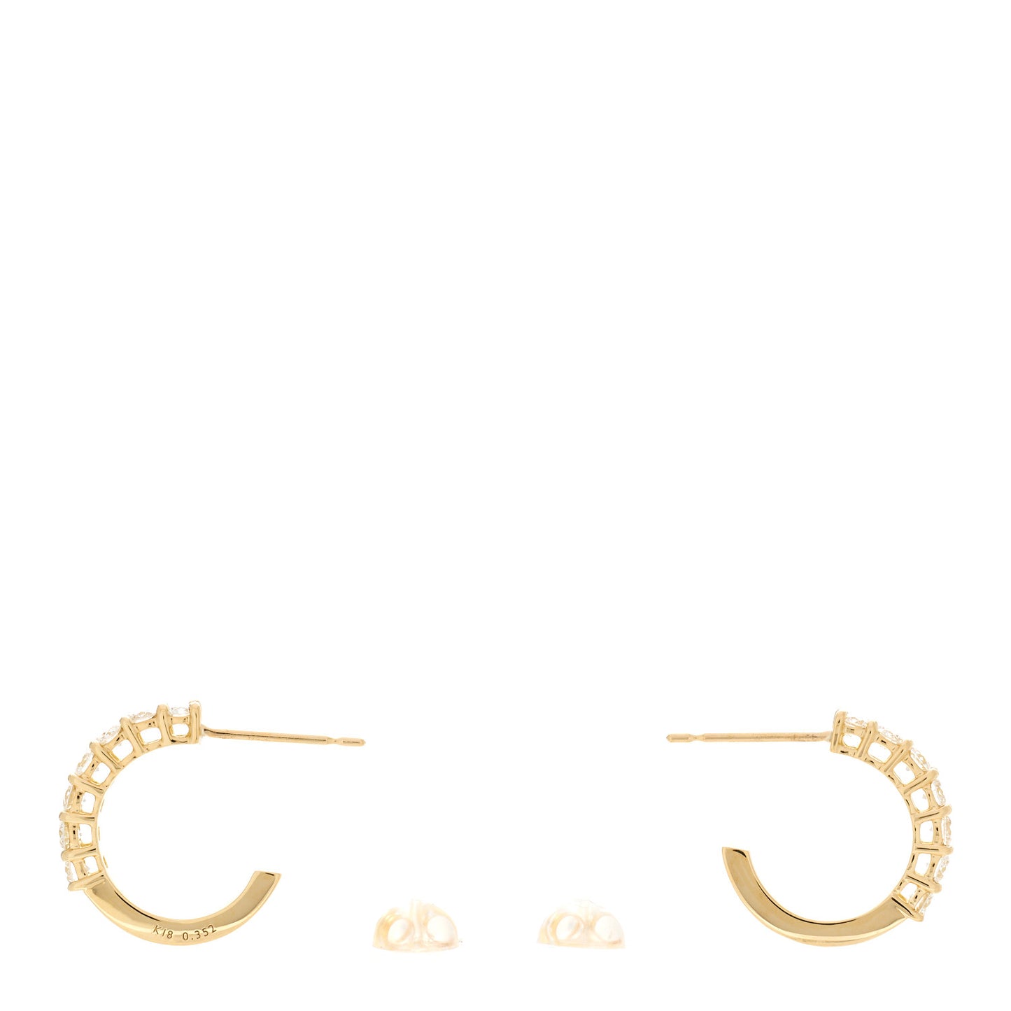 18K Yellow Gold Diamond .63ctw Small Hoop Earrings