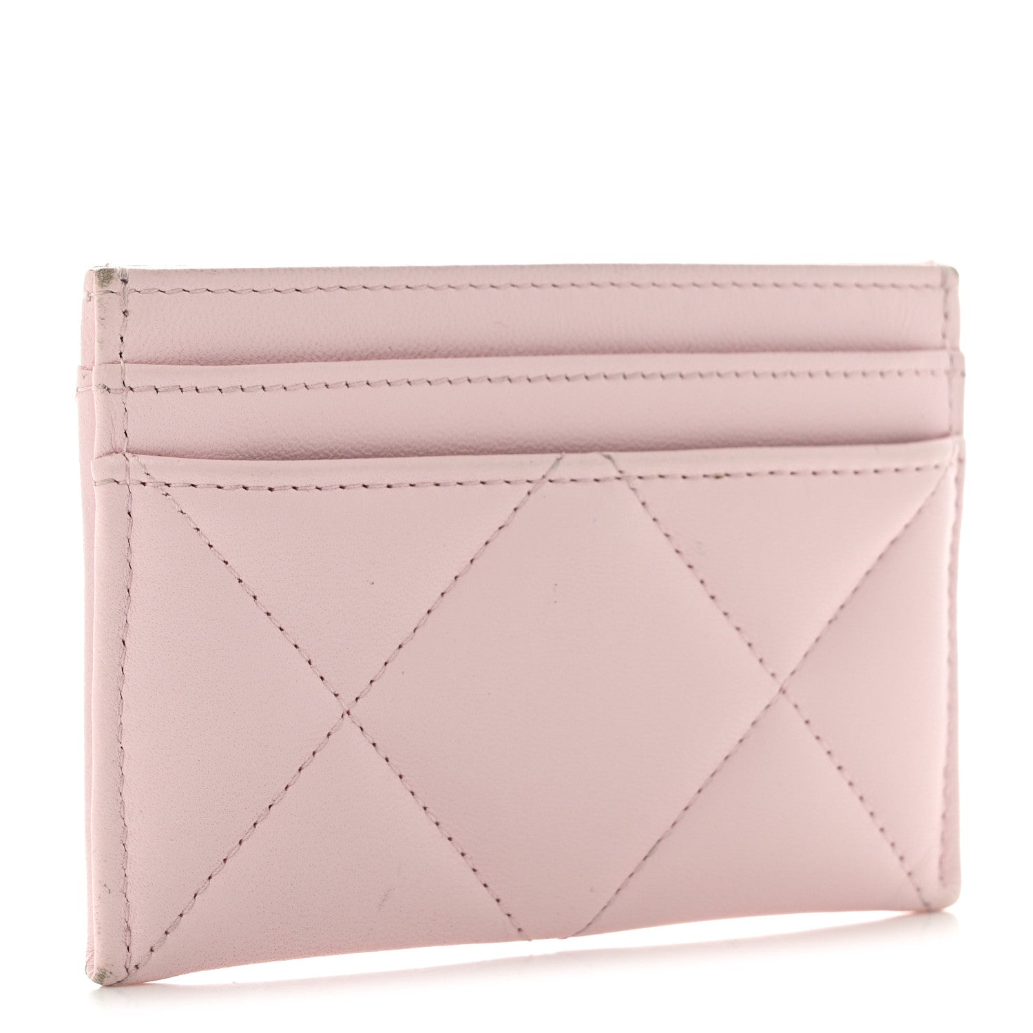 Chanel Lambskin Quilted Chanel 19 Card Holder Light Pink 3 of 12