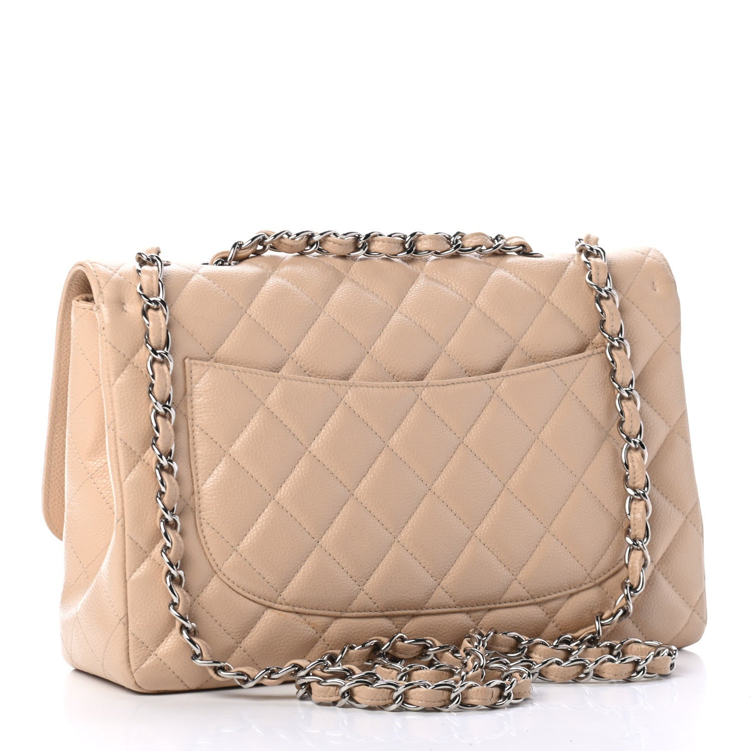 Chanel Caviar Quilted Jumbo Single Flap Beige Clair 2 of 6