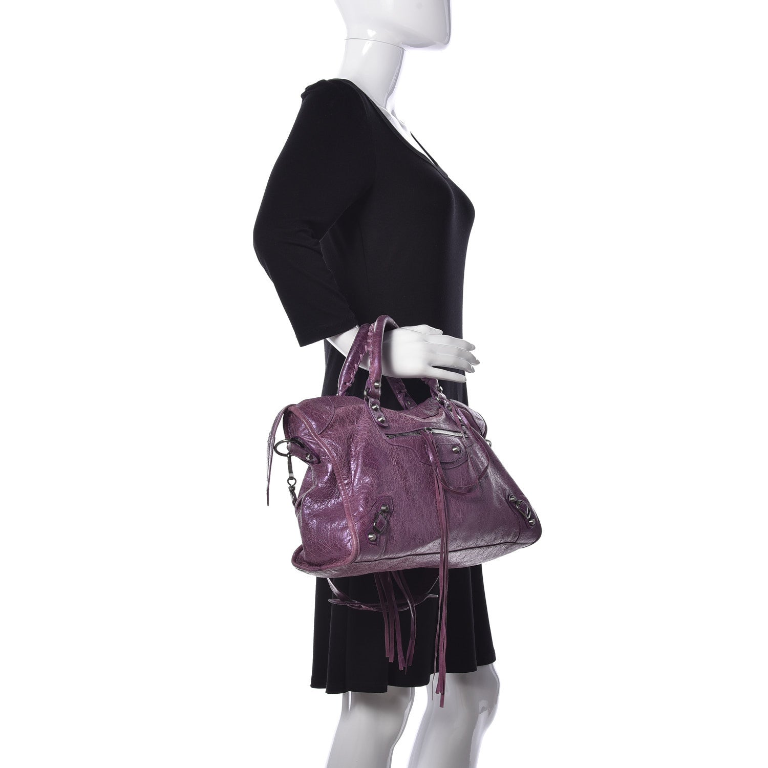 Balenciaga Agneau Classic Hardware City Metallic Purple 3 of 10