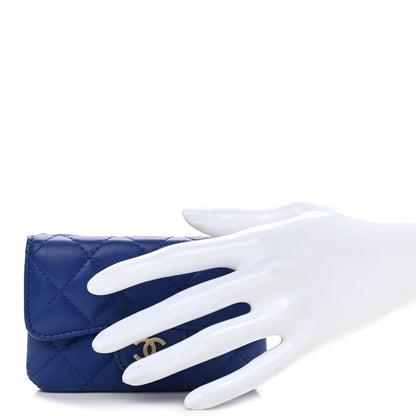 Chanel Lambskin Quilted Coin Purse Blue 2 of 13