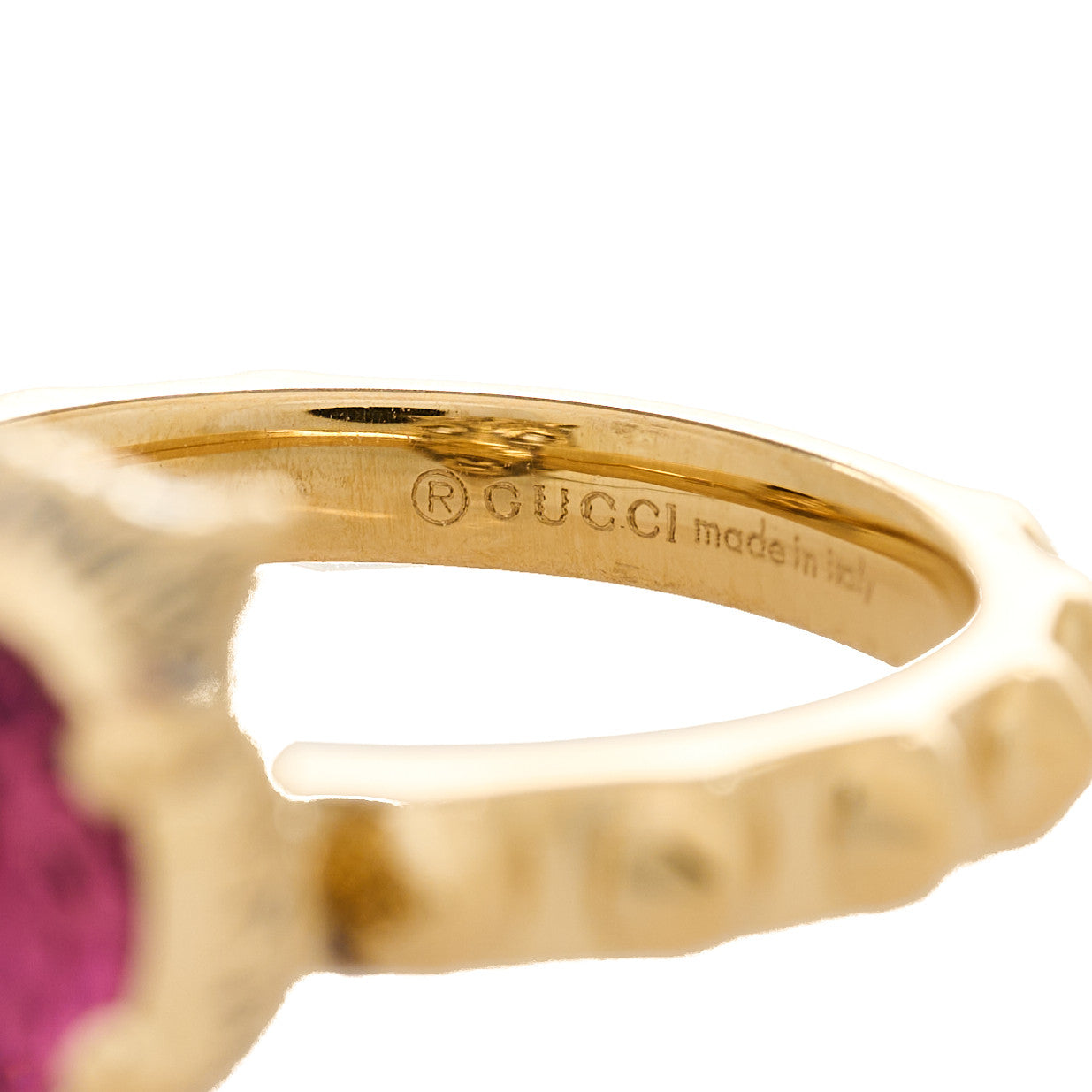 18K Yellow Gold Pink Tourmaline Le Marché Des Merveilles Feline Ring 47 4.25