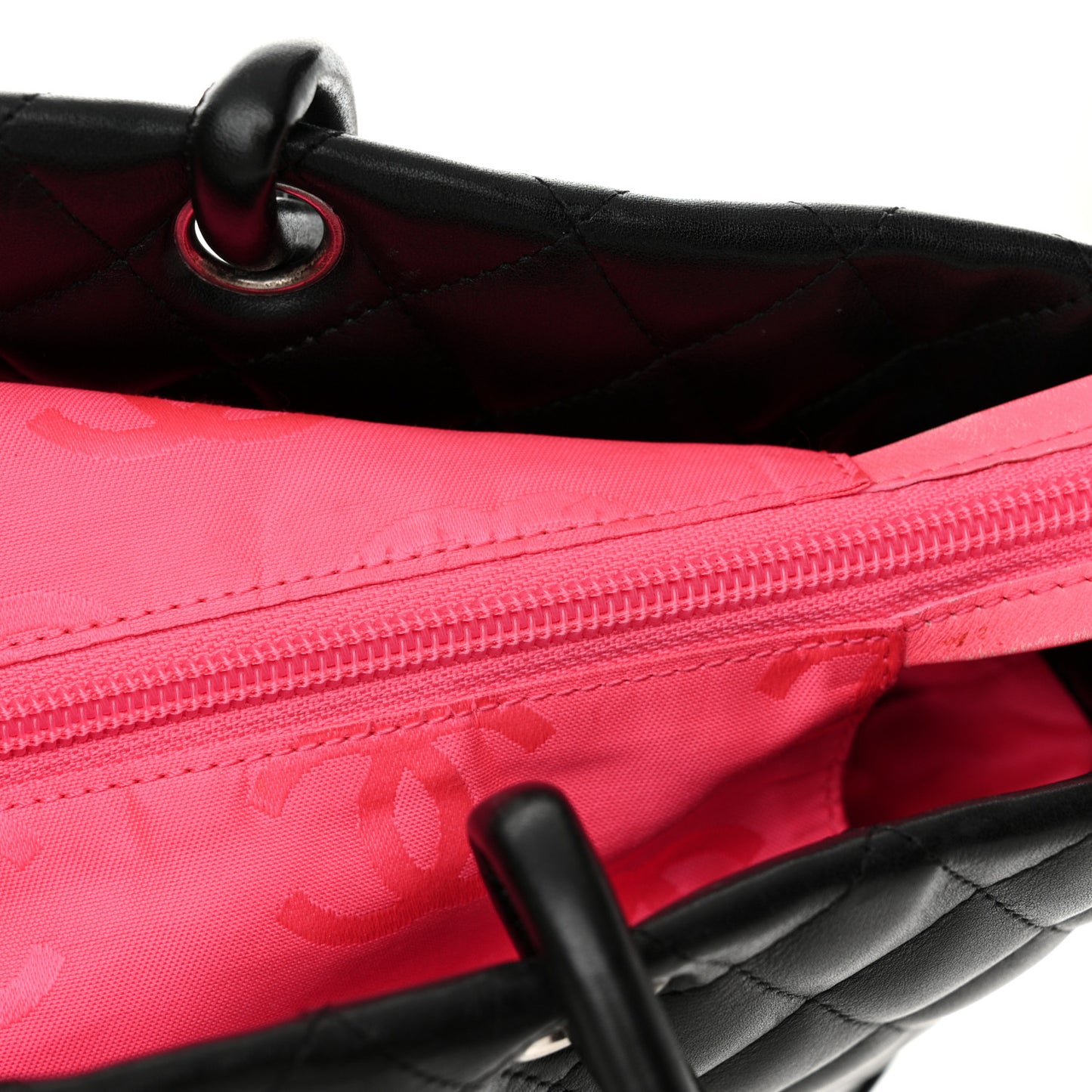 Calfskin Quilted Large Cambon Tote Black