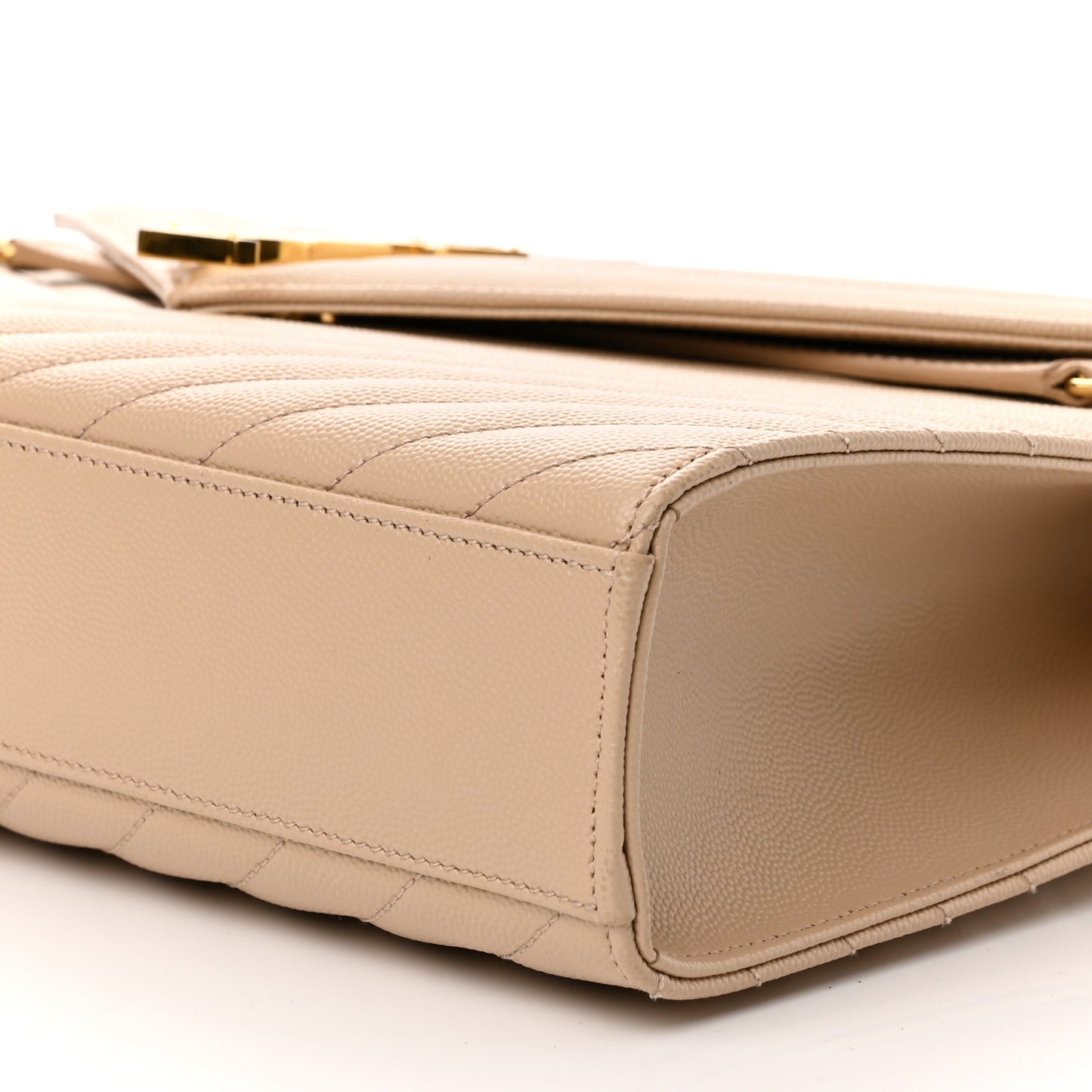 Grain De Poudre Matelasse Chevron Large Monogram Satchel Dark Beige