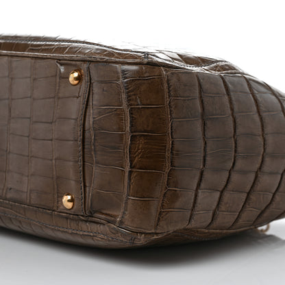 Salvatore Ferragamo Crocodile Betulla Tote Brown 10 of 10
