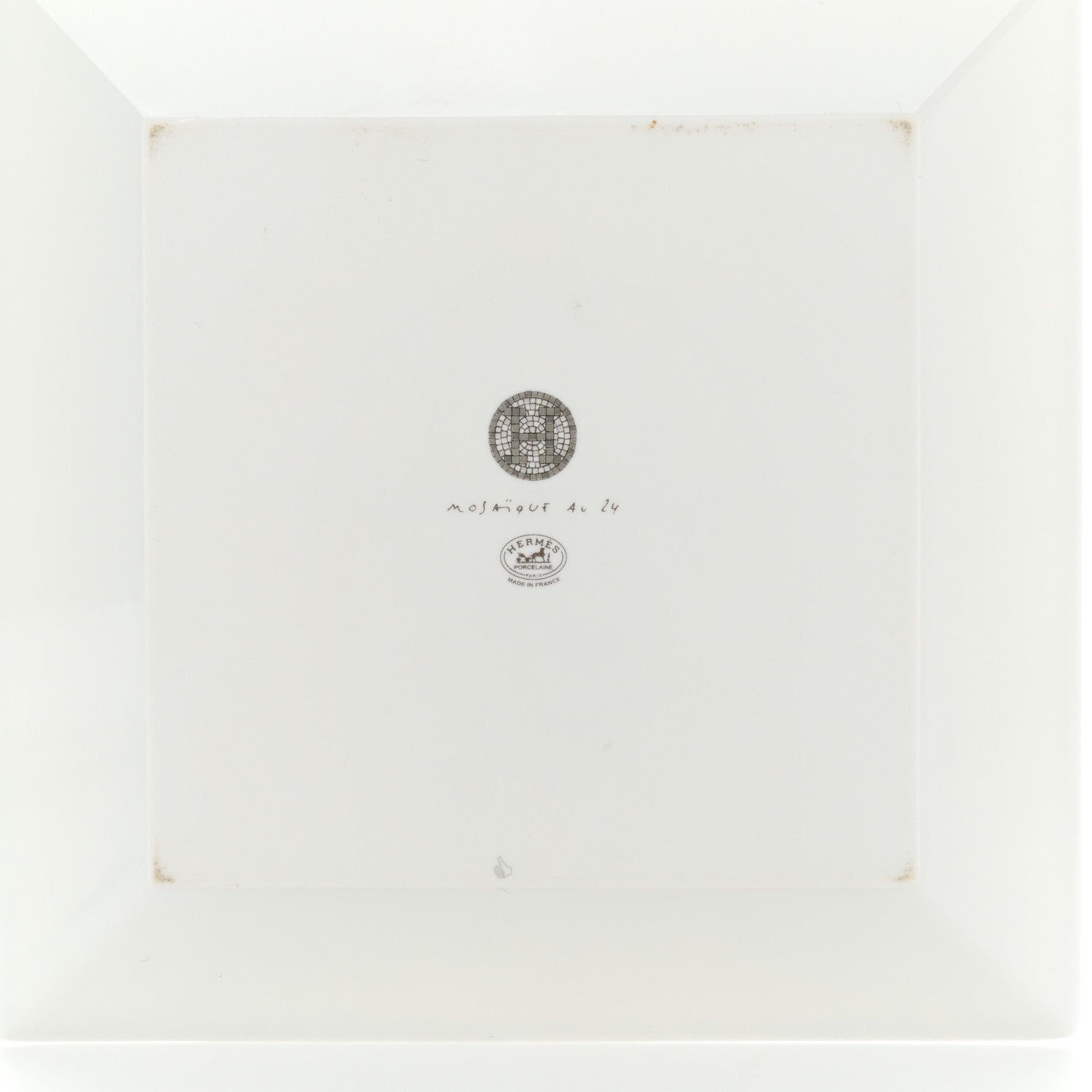 Hermes Porcelain Mosaique Au 24 Platinum Square Plate N°3 3 of 7