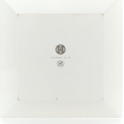 Hermes Porcelain Mosaique Au 24 Platinum Square Plate N°3 3 of 7