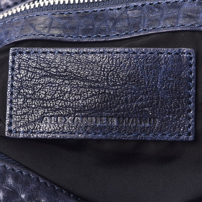 Alexander Wang Pebbled Lambskin Rocco Nickel Hardware Dark Blue 4 of 5