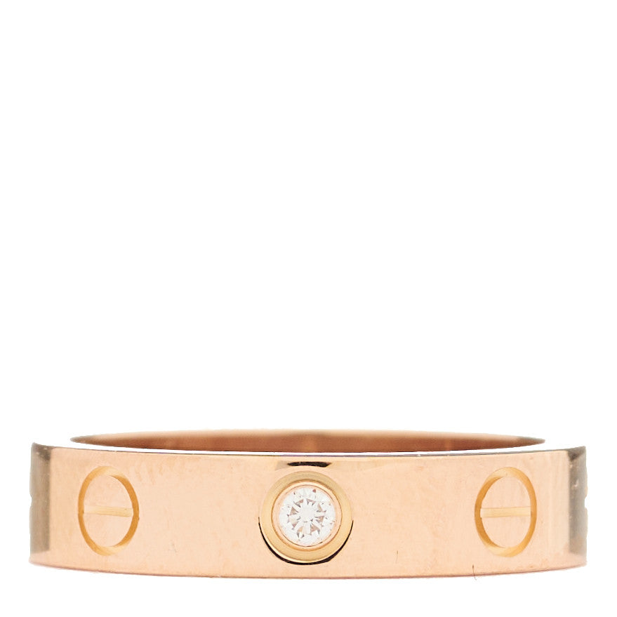 18K Yellow Gold Diamond 4mm LOVE Wedding Band Ring 49 4.75