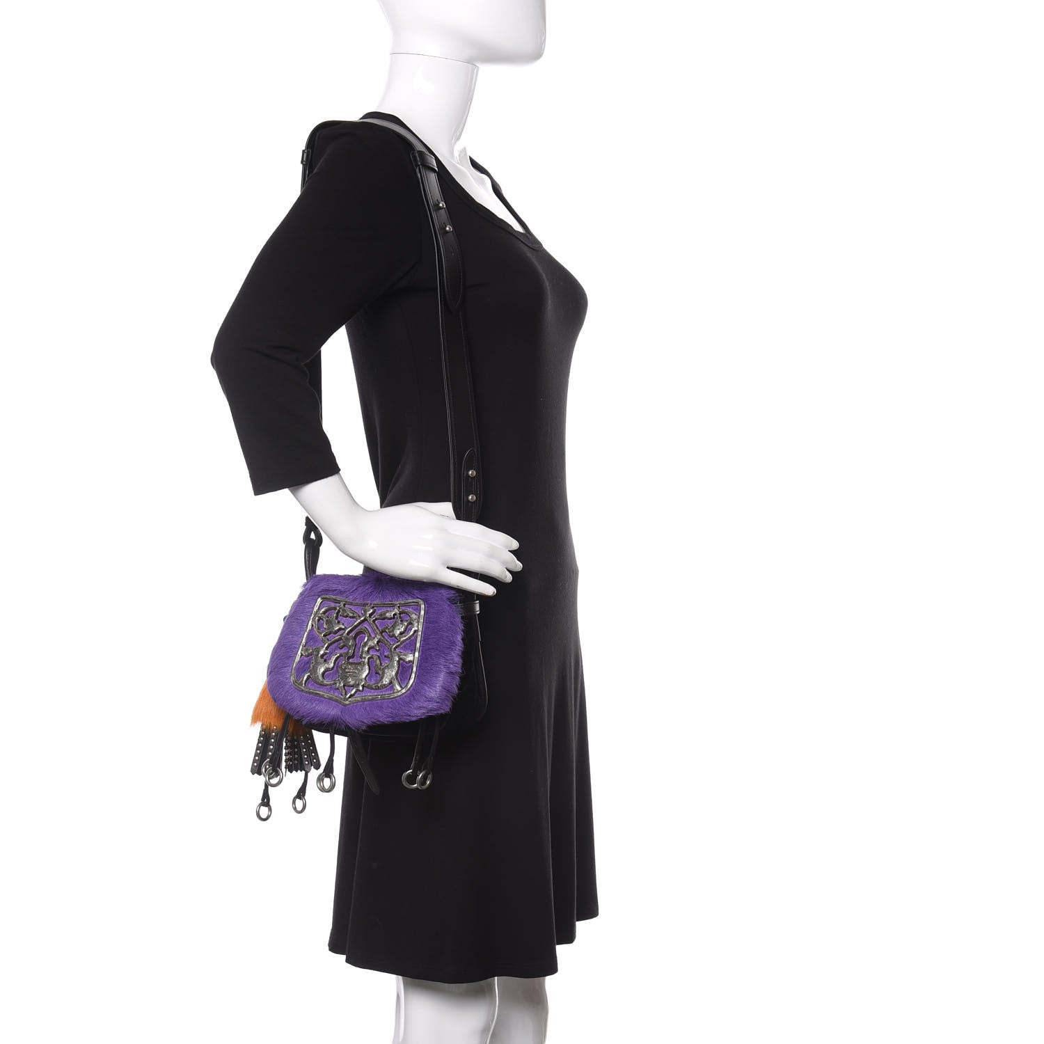 Prada Calf Hair Velluto Corsaire Antic Crossbody Bag Giacinto Black 2 of 9