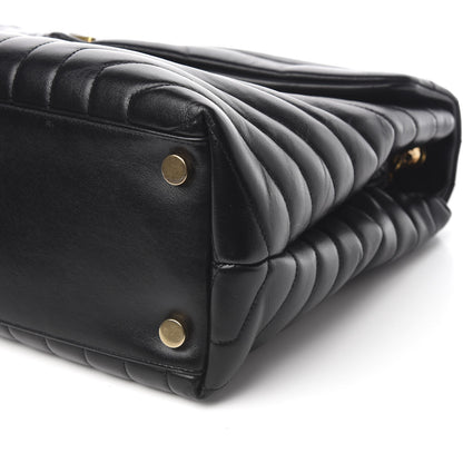 Saint Laurent Calfskin Y Quilted Monogram Large Loulou Chain Satchel Black 9 of 10