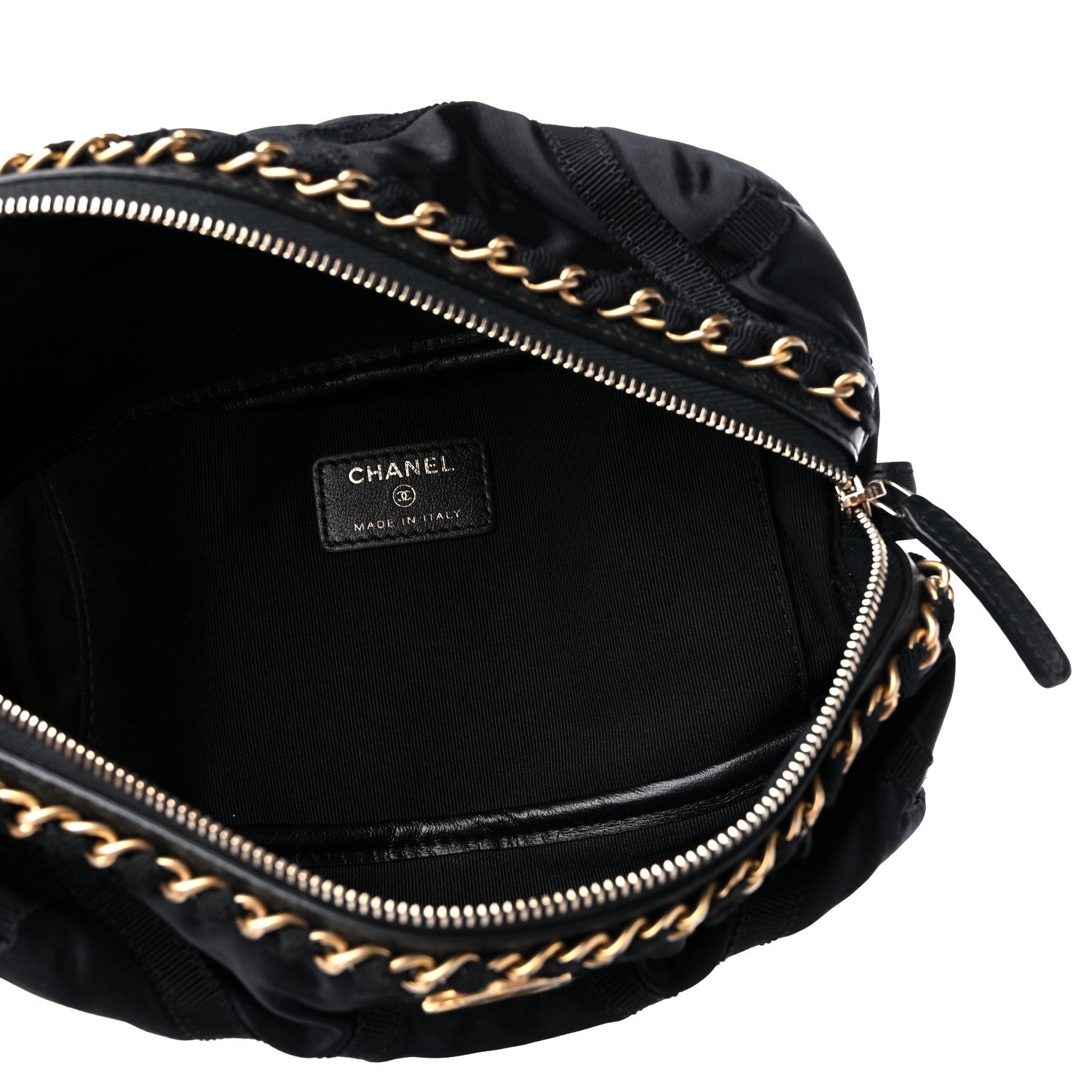 Chanel Nylon Grosgrain Lifestyle Pouch With Sleep Mask Black 5 of 12