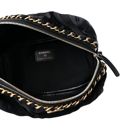 Chanel Nylon Grosgrain Lifestyle Pouch With Sleep Mask Black 5 of 12