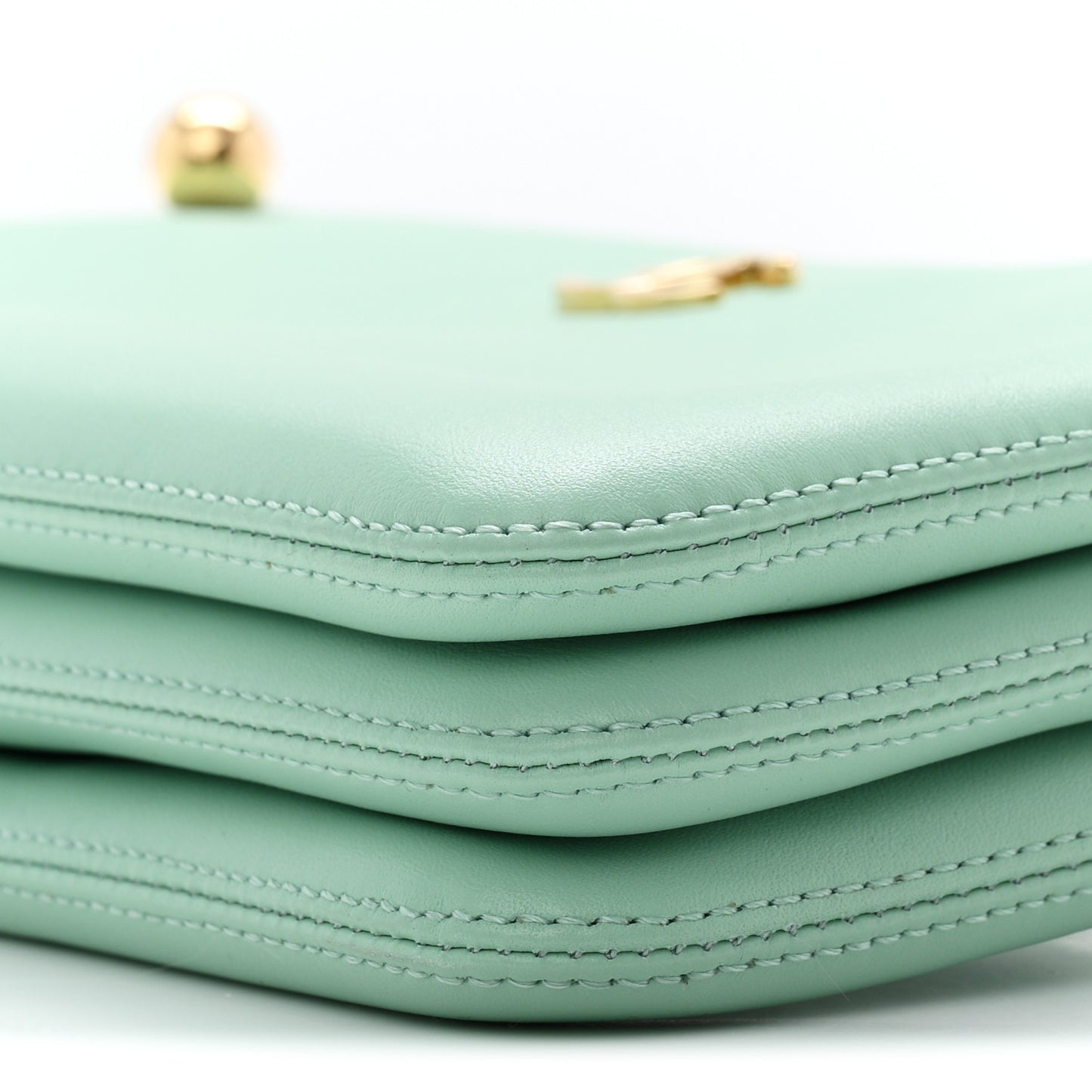 Calfskin Chick Studs Clutch Green