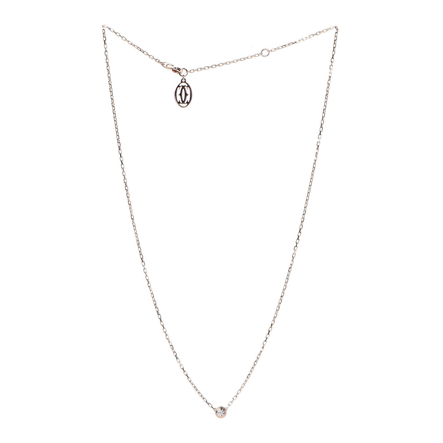 18K Pink Gold Diamond SM D'Amour Pendant Necklace
