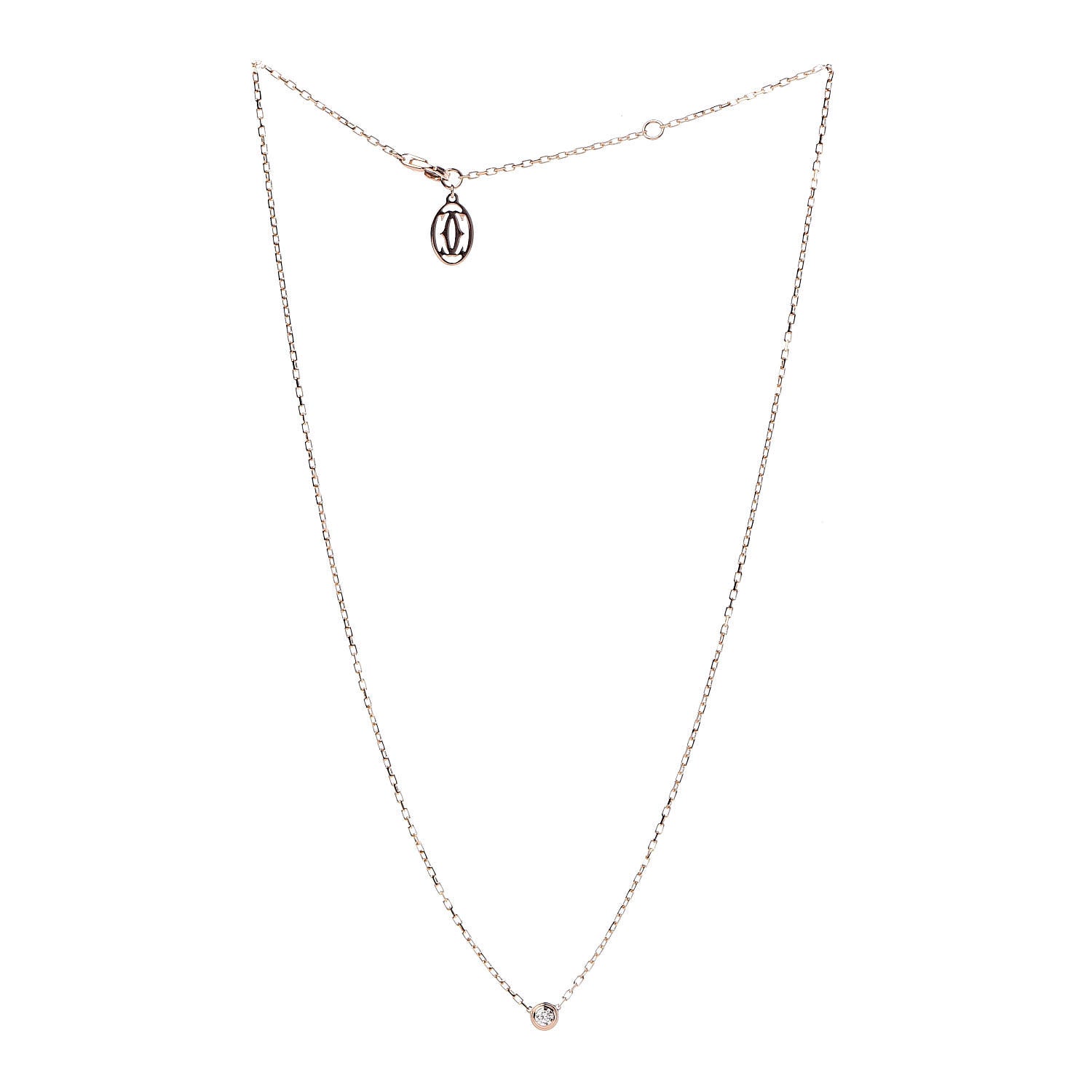 Cartier 18K Pink Gold Diamond SM D'Amour Pendant Necklace 3 of 6