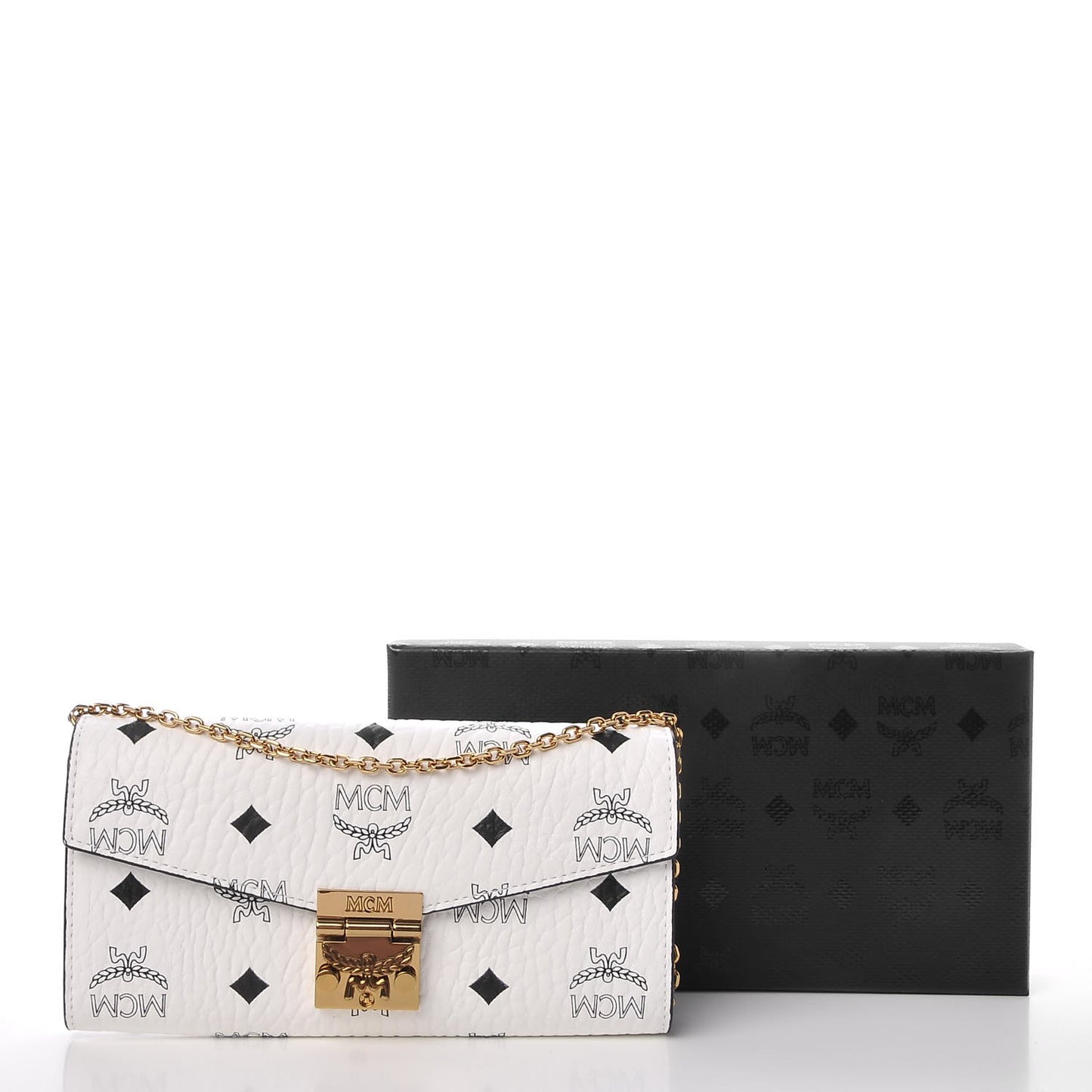 Visetos Large Patricia Wallet On Chain White