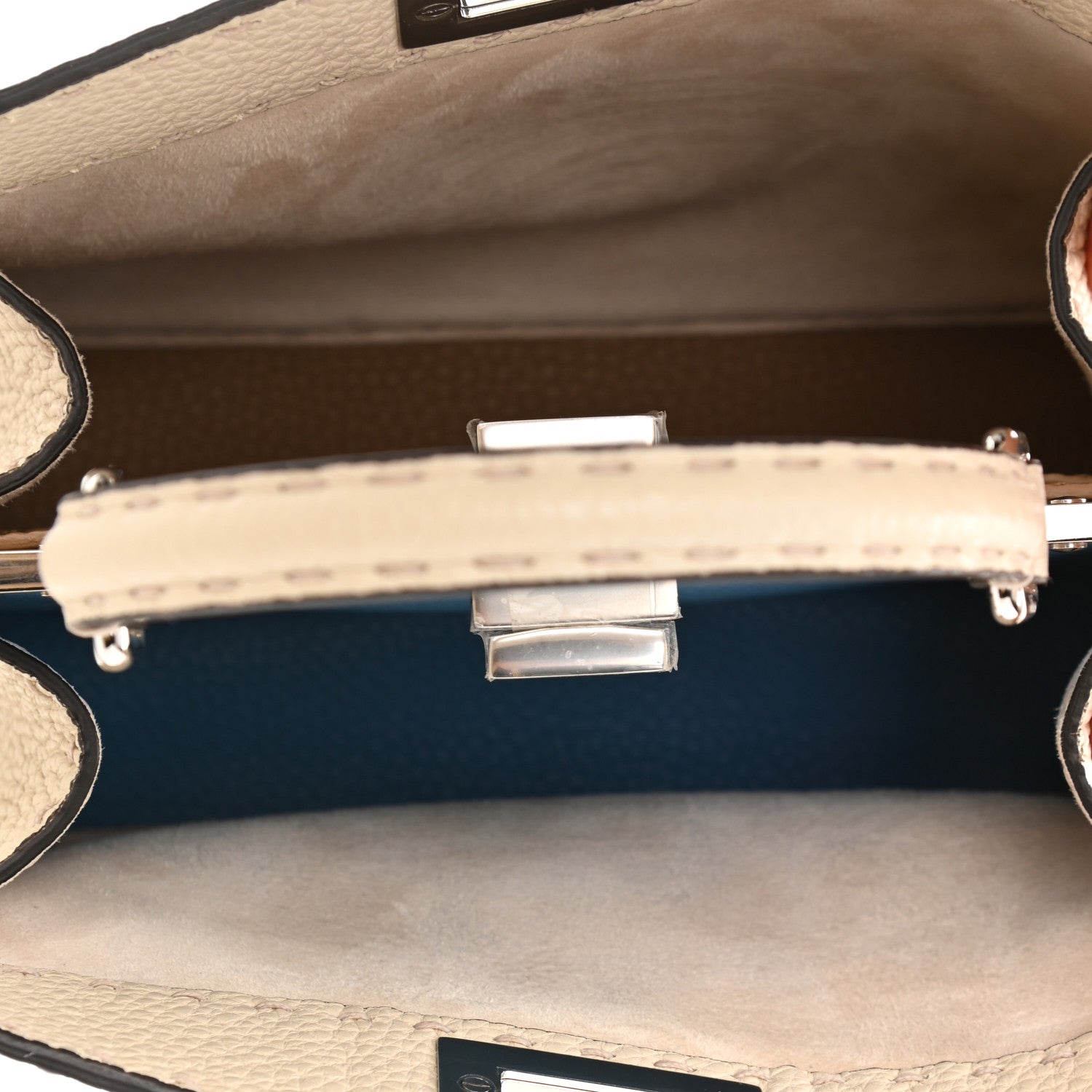 Fendi Cuoio Romano Selleria Chamois Small Peekaboo I SEE U Satchel Camelia Sand Cyber 5 of 9
