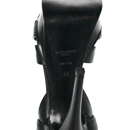 Saint Laurent Calfskin Tribute 105 Platform Sandals 40 Black 6 of 9