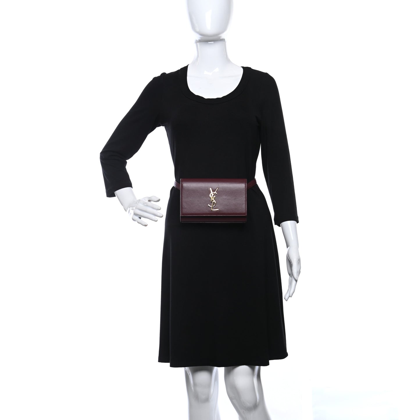 Smooth Calfskin Monogram Kate Belt Bag Burgundy