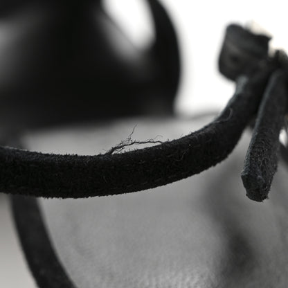 Hermes Suede Goatskin Crystal Heden 80 Sandals 36 Black 10 of 11