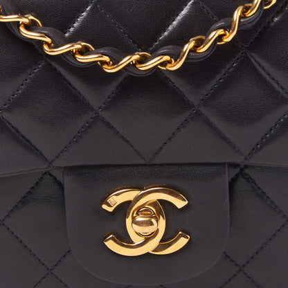 Chanel Lambskin Quilted Medium Double Flap Black 7 of 9