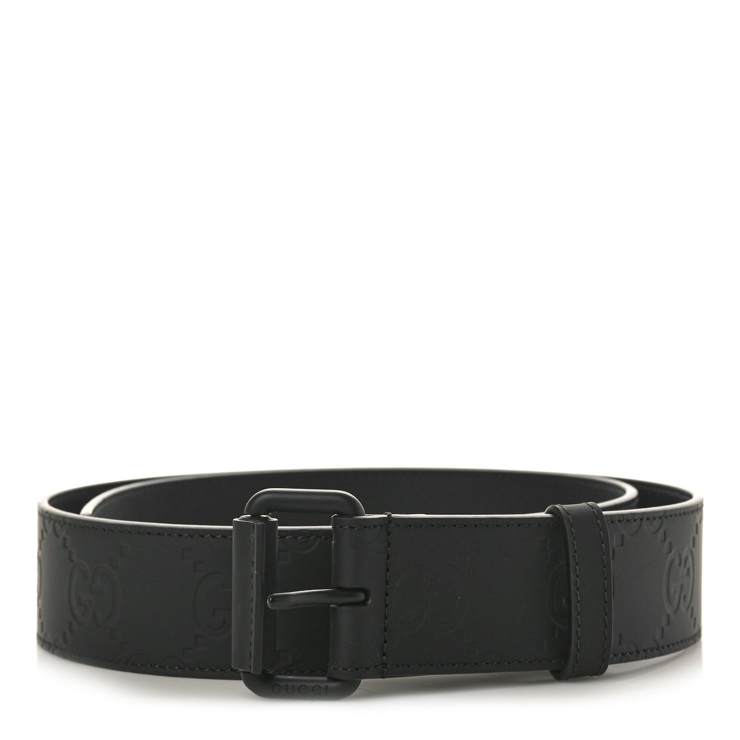 Rubber Calfskin Jumbo GG Monogram Belt 90 36 Black