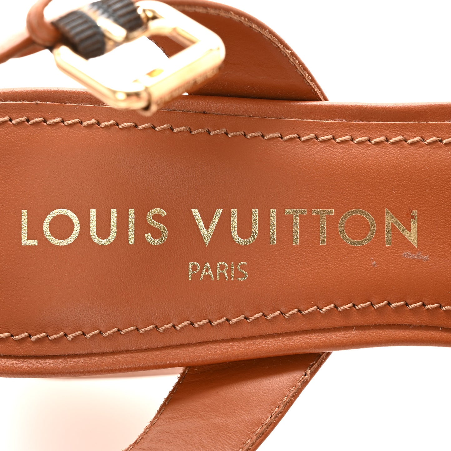 Calfskin LV Isola Sandals 38 Cognac
