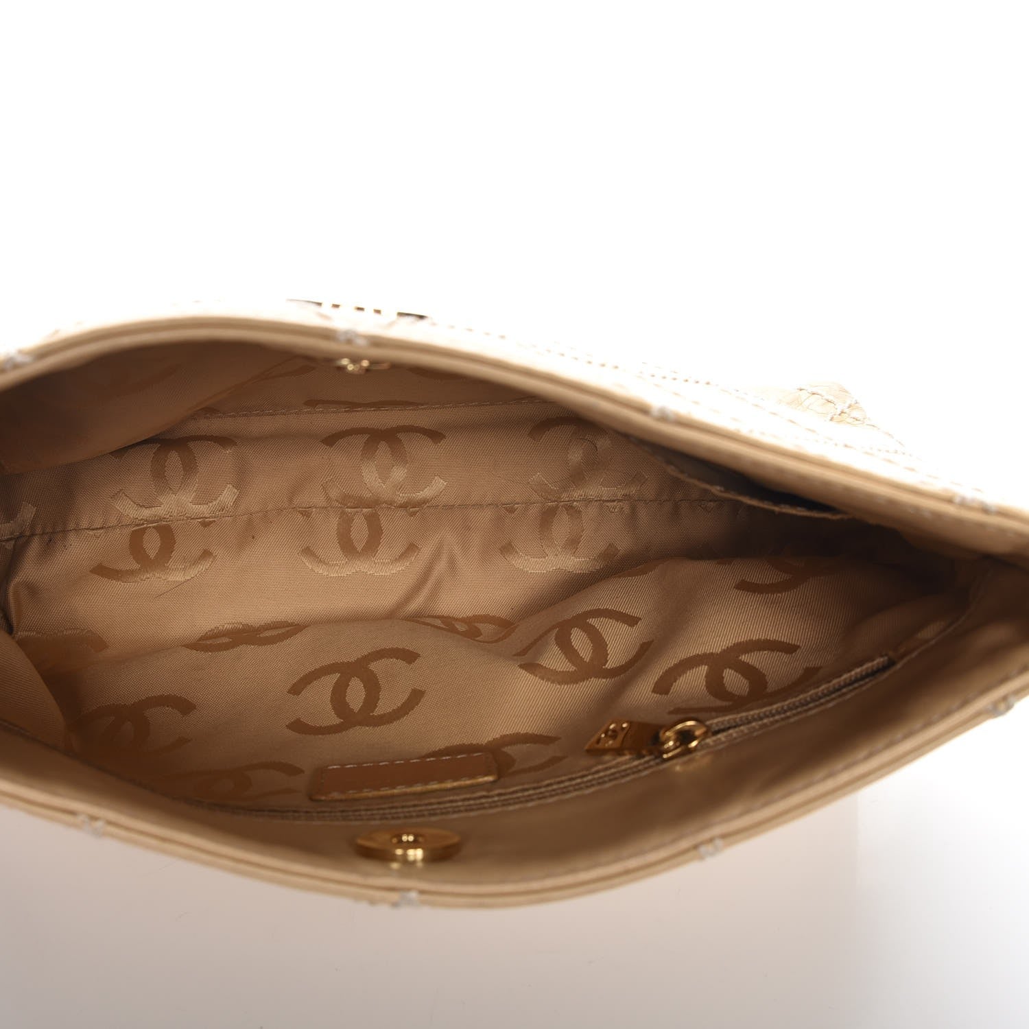 Chanel Lambskin Diamond Stitch Clutch Beige 5 of 7